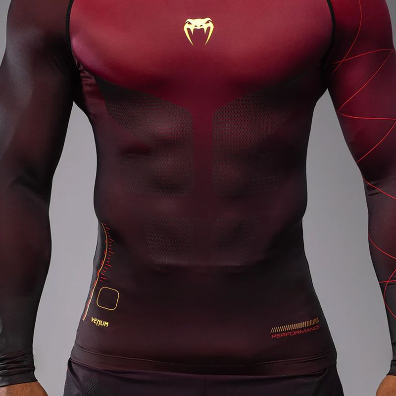 Longsleeve treningowy męski Venum Tactical XT Rashguards black/burgundy/gold 5