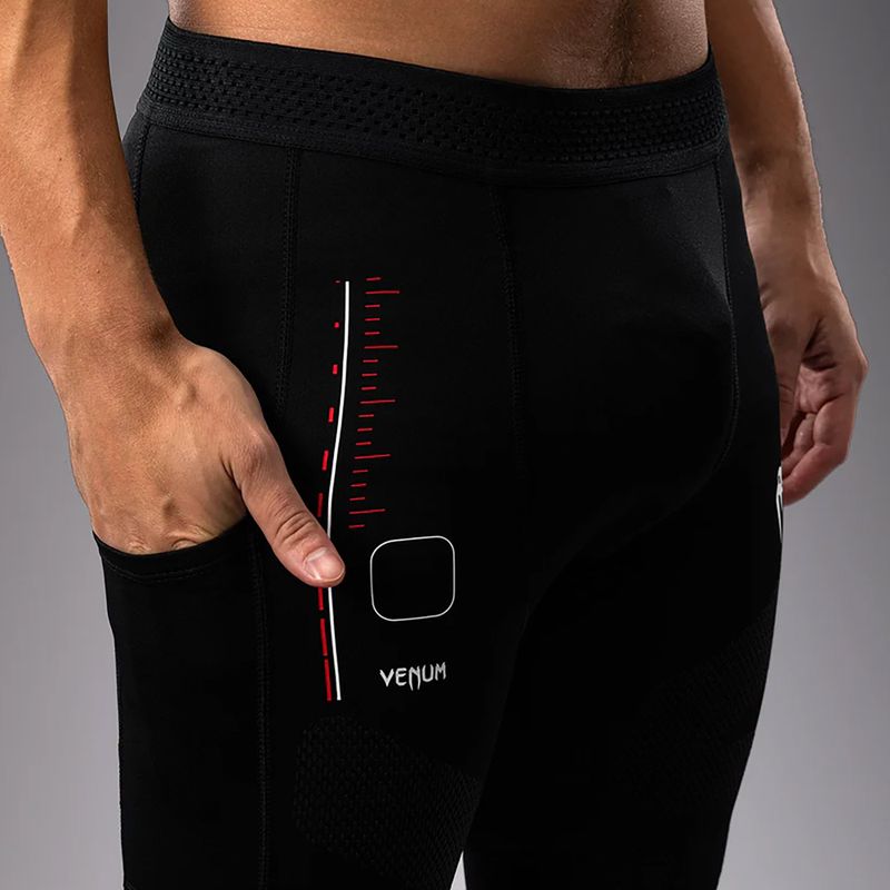 Legginsy treningowe męskie Venum Tactical XT Spats black/fire red 7