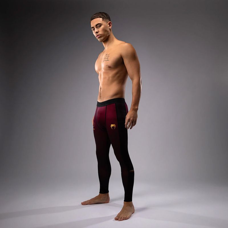 Legginsy treningowe męskie Venum Tactical XT Spats black/burgundy/gold 4