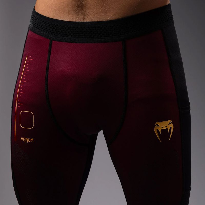 Legginsy treningowe męskie Venum Tactical XT Spats black/burgundy/gold 6