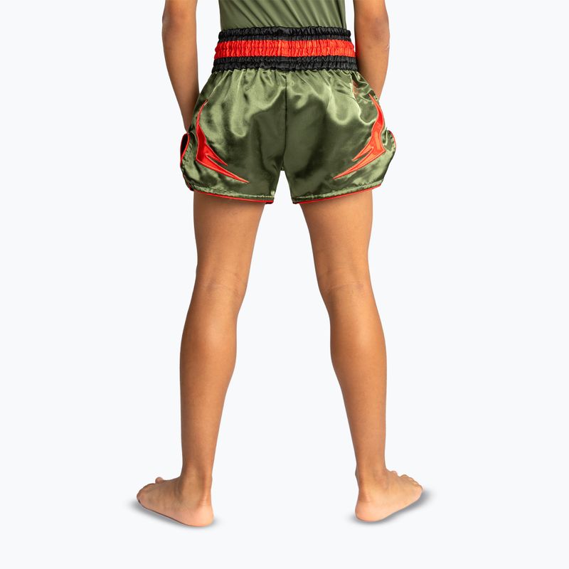 Spodenki treningowe dziecięce Venum Inferno Kids Muay Thai army green/orange 3