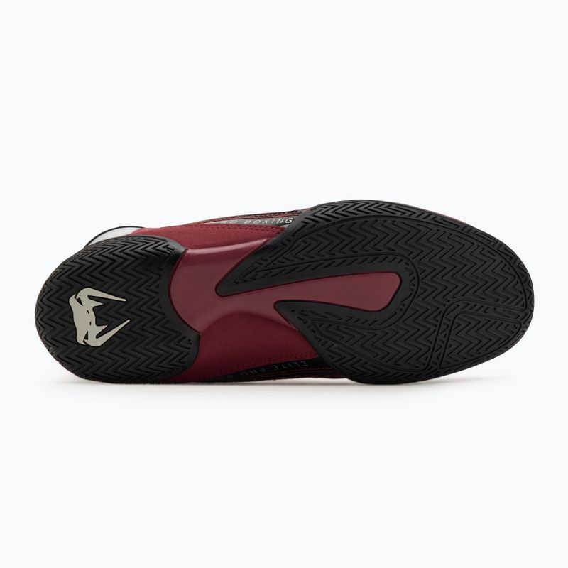 Buty bokserskie Venum Elite Boxing wine lees/silver logo 4