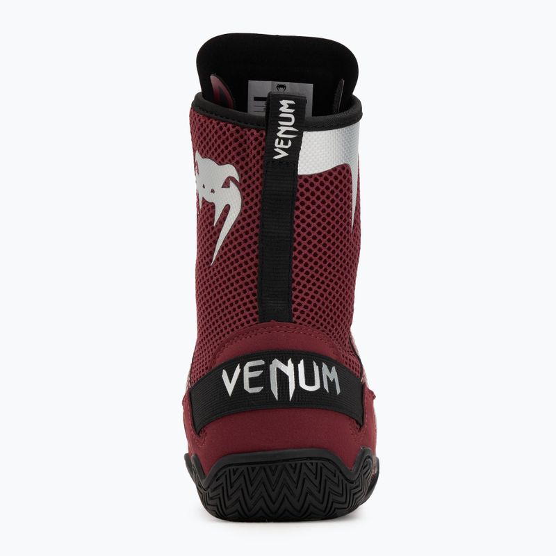 Buty bokserskie Venum Elite Boxing wine lees/silver logo 6