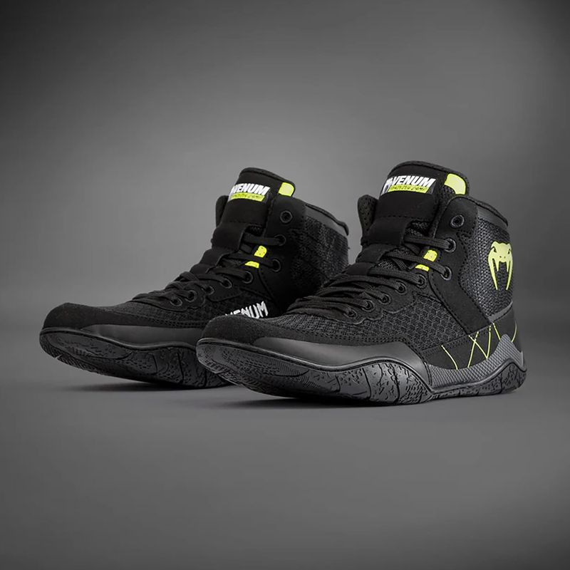 Buty bokserskie męskie Venum Training Camp 4.0 Wrestling black/neo green 2