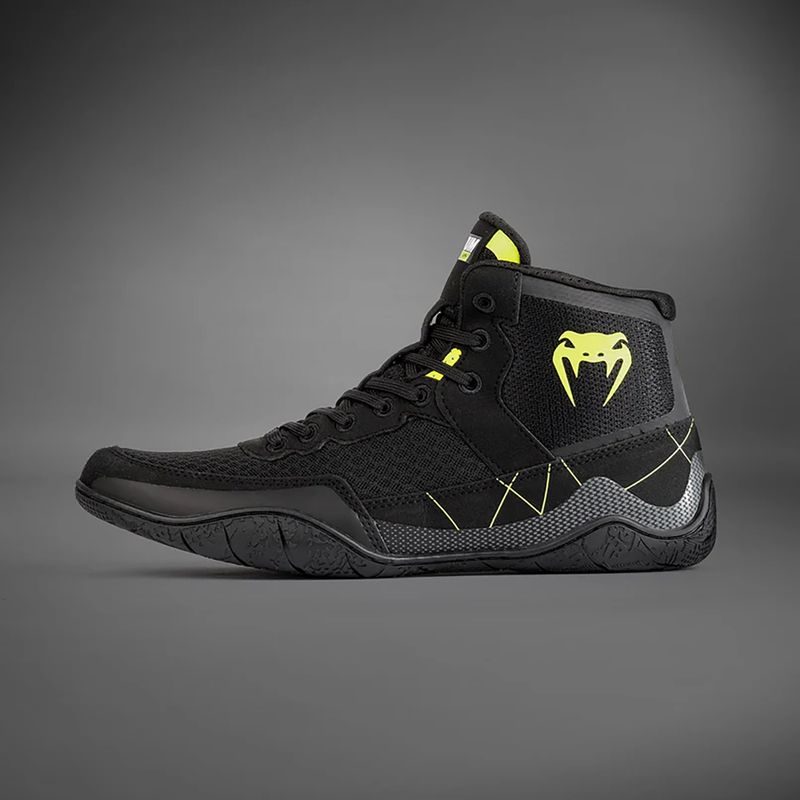 Buty bokserskie męskie Venum Training Camp 4.0 Wrestling black/neo green 3