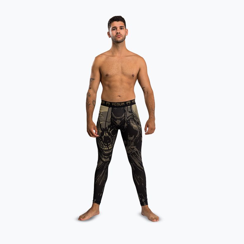 Legginsy treningowe męskie Venum Invader Spats black/sand 2