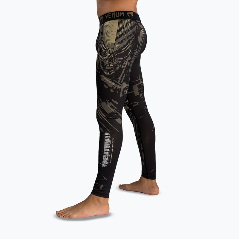 Legginsy treningowe męskie Venum Invader Spats black/sand 4