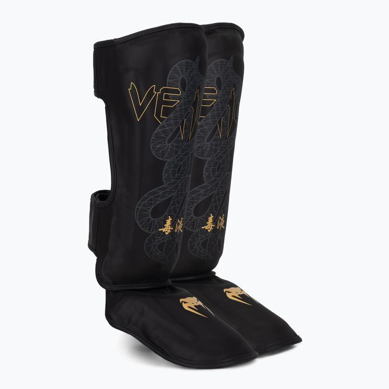 Ochraniacze piszczeli i stóp Venum Serpenti black/silver/gold
