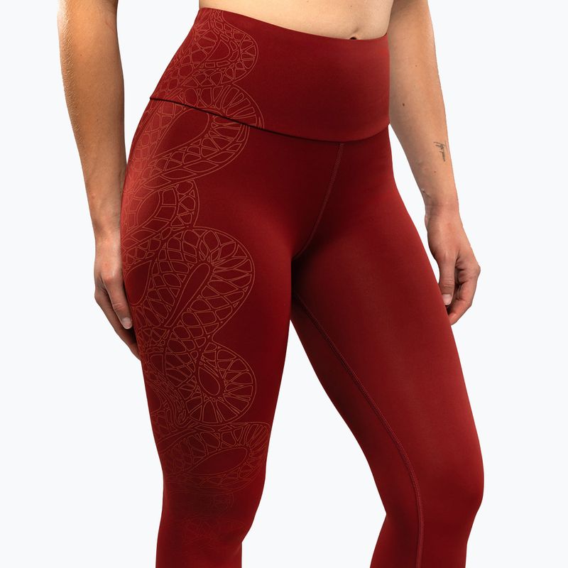 Legginsy treningowe damskie Venum Serpenti burgundy/ivory 6