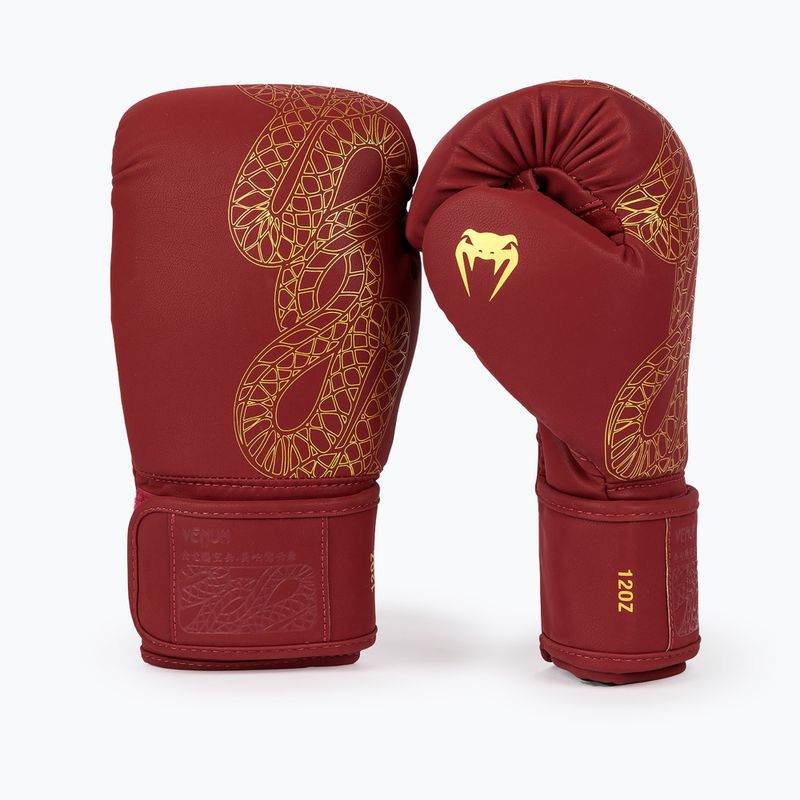 Rękawice bokserskie Venum Serpenti Boxing burgundy/ivory 2
