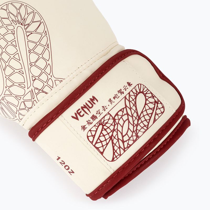 Rękawice bokserskie Venum Serpenti Boxing burgundy/ivory 4