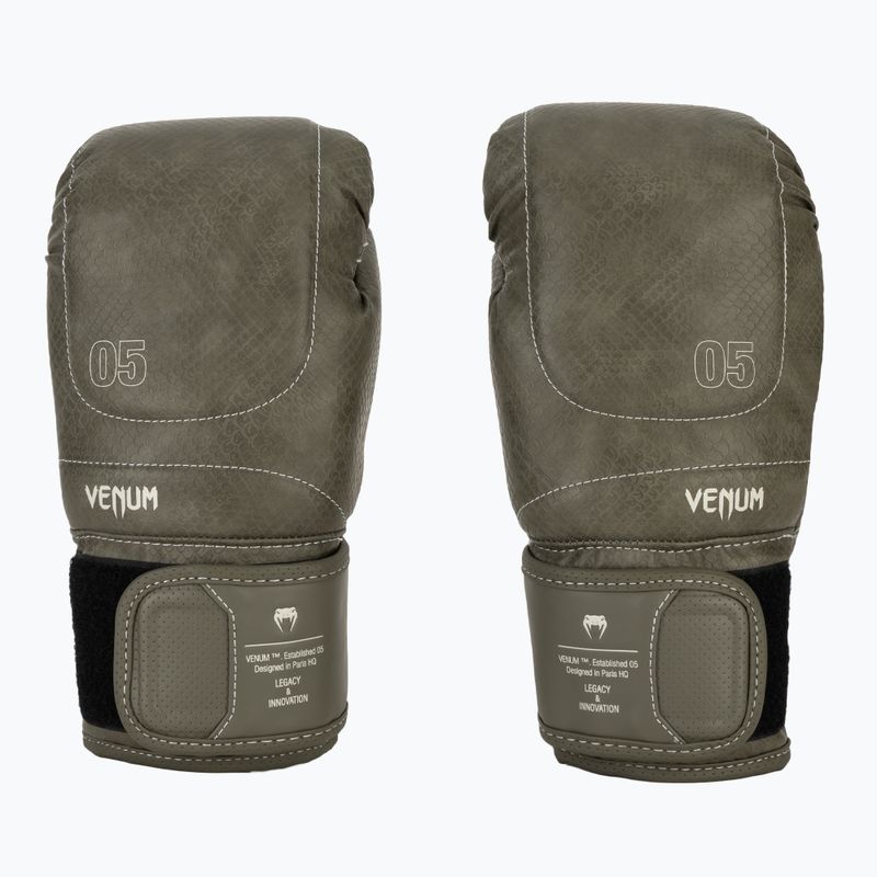 Rękawice bokserskie Venum Impact Evo Scales Boxing army green 2