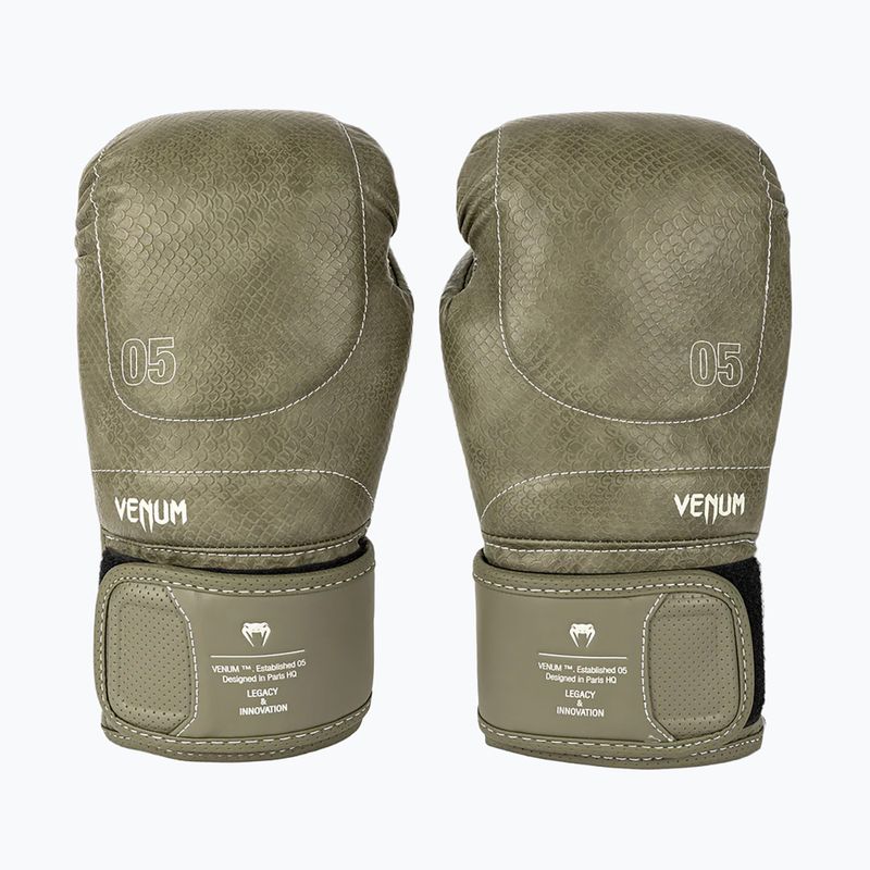Rękawice bokserskie Venum Impact Evo Scales Boxing army green 2