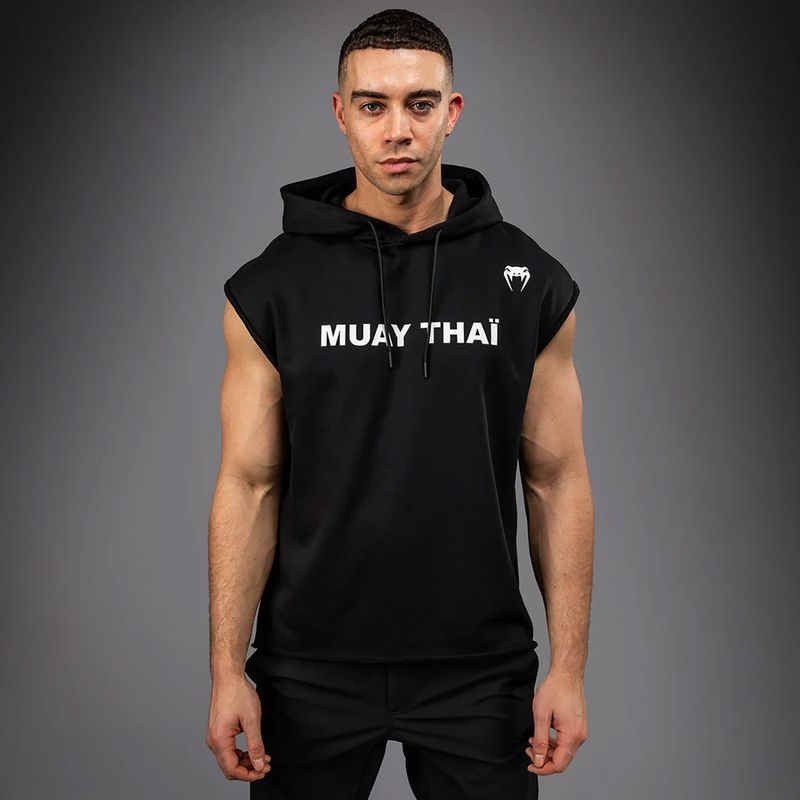 Bluza męska Venum Boxing VT Sleeveless Hoodie black/white 3