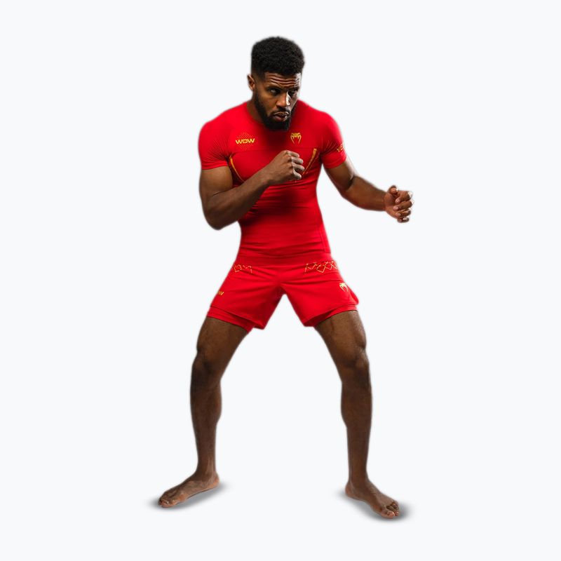Koszulka treningowa męska Venum X WOW FC Rashguards fury red/gold 2