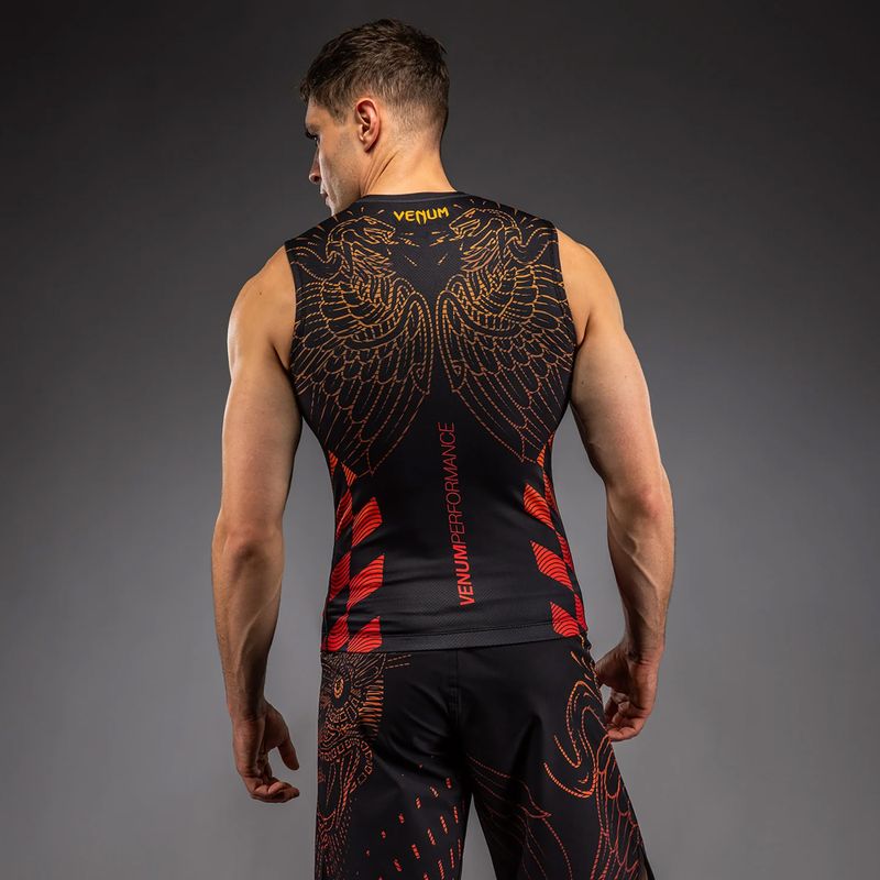 Rashguard męski Venum Quetzal Fury Sleeveless Rashguard black/fury red/tangerine 2