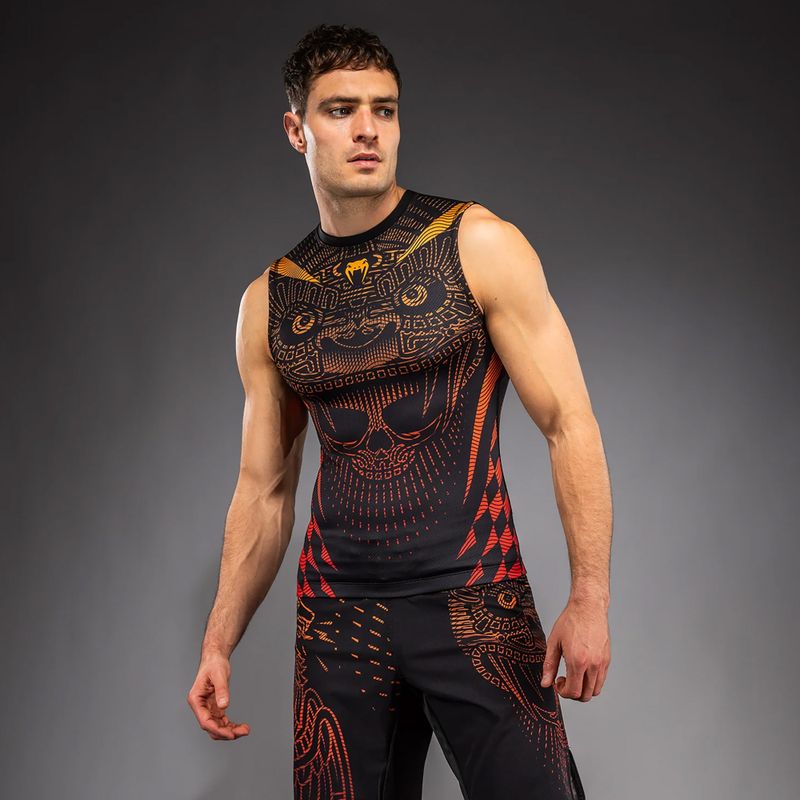 Rashguard męski Venum Quetzal Fury Sleeveless Rashguard black/fury red/tangerine 3