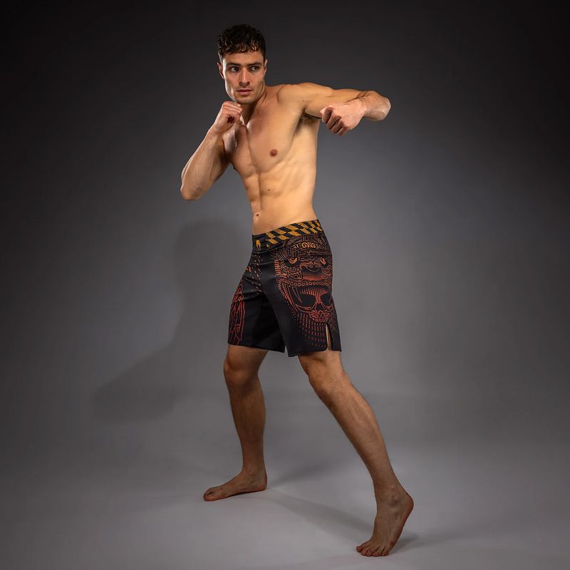 Spodenki treningowe męskie Venum Quetzal Fury Fightshorts black/fury red/tangerine 2