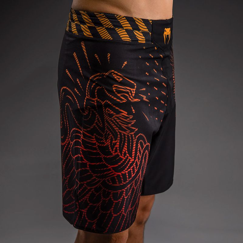 Spodenki treningowe męskie Venum Quetzal Fury Fightshorts black/fury red/tangerine 4