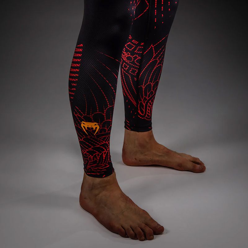 Legginsy treningowe męskie Venum Quetzal Fury black/fury red/tangerine 4