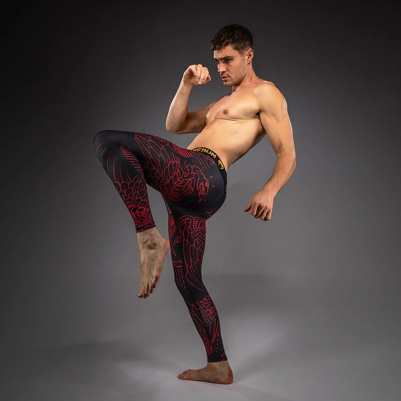 Legginsy treningowe męskie Venum Quetzal Fury black/fury red/tangerine 5
