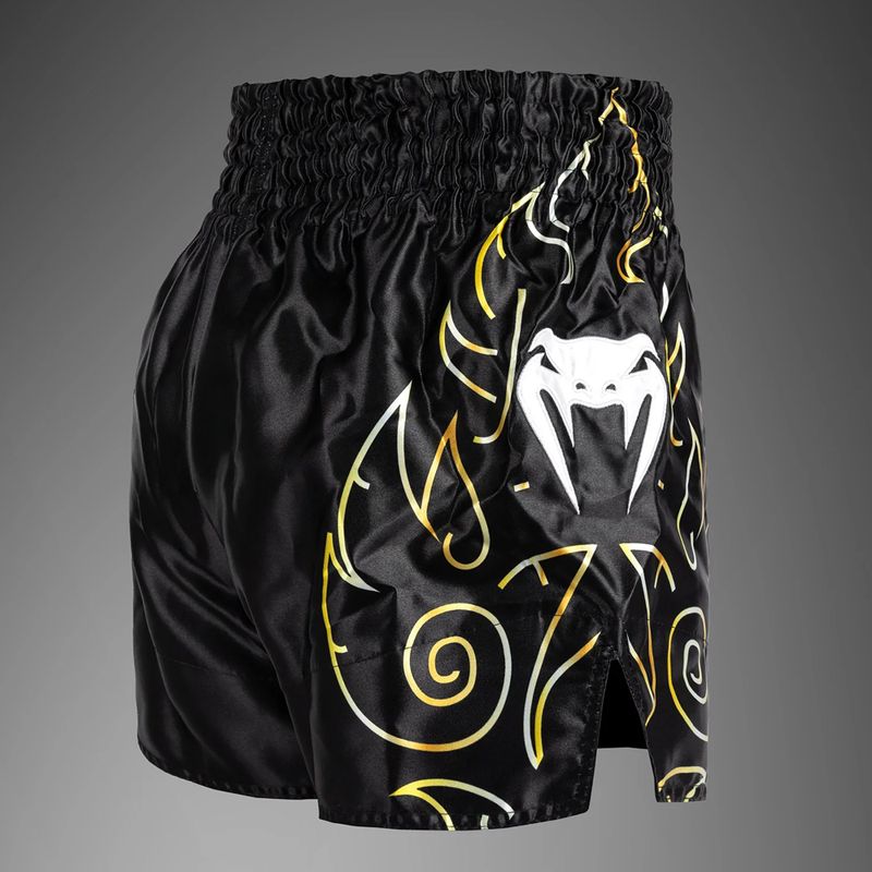 Spodenki treningowe męskie Venum VTC Flames Muay Thai black/gold 4