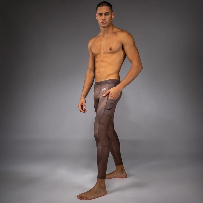 Legginsy treningowe meskie Venum No Gi Spats chocolate brown 2