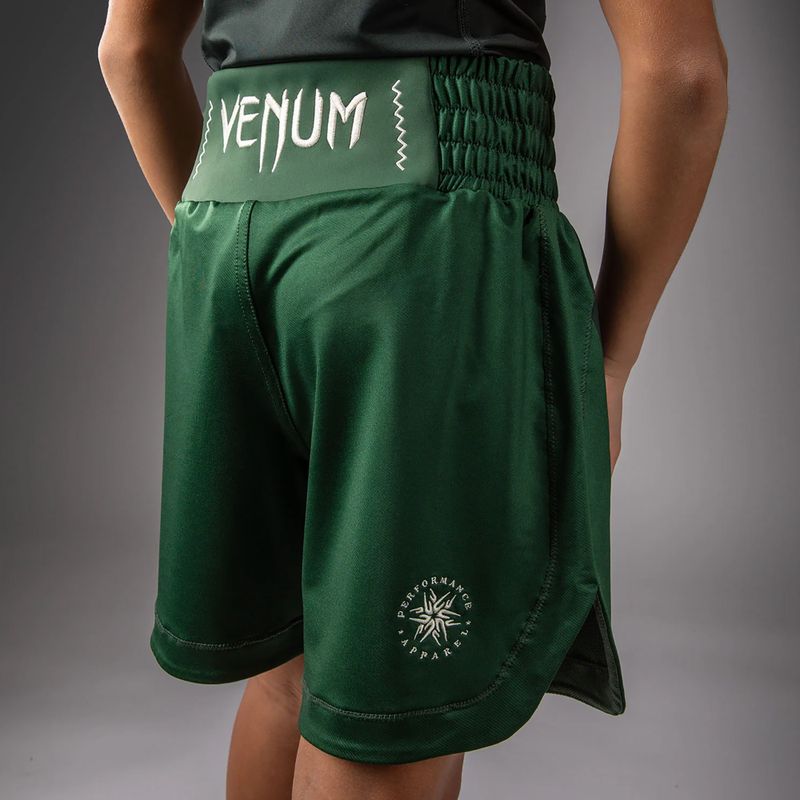 Spodenki treningowe dziecięce Venum Attack Kids Boxing forest green/off white 7