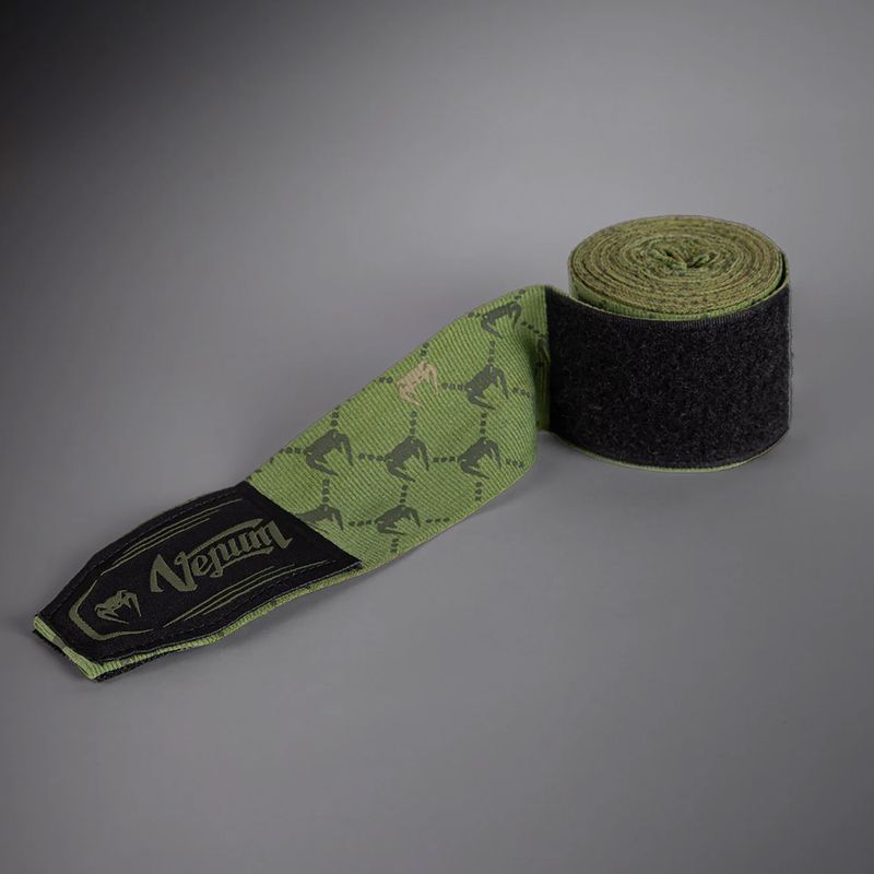 Bandaże bokserskie Venum Monogram Hand Wraps Advanced 250 cm khaki 3