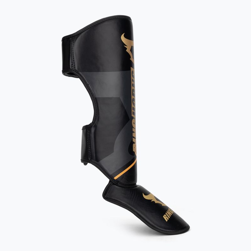 Ochraniacze piszczeli i stóp Venum Ringhorns Charger Shin black/gold 2
