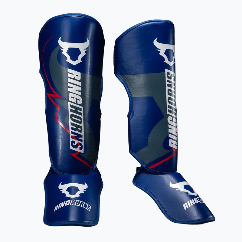 Ochraniacze piszczeli i stóp Venum Ringhorns Charger Shin navy blue/red 2