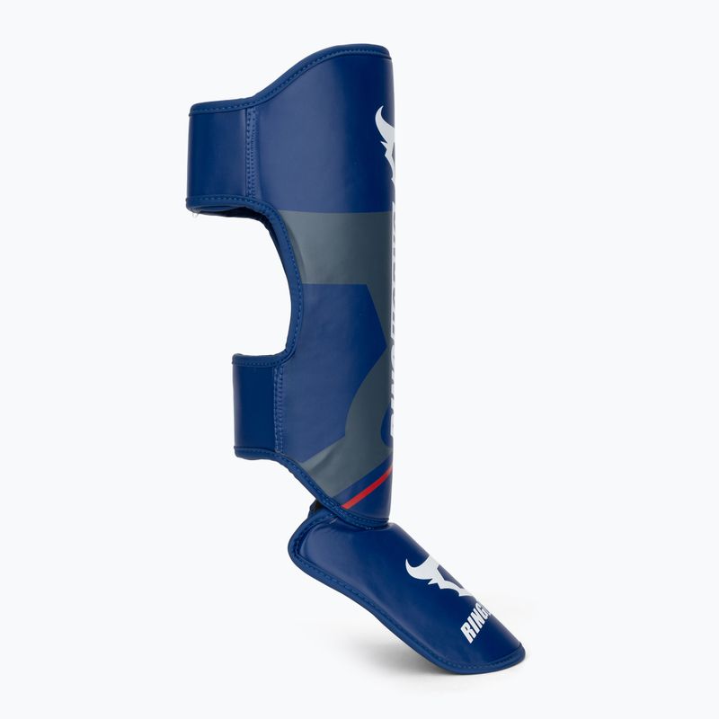 Ochraniacze piszczeli i stóp Venum Ringhorns Charger Shin navy blue/red 2
