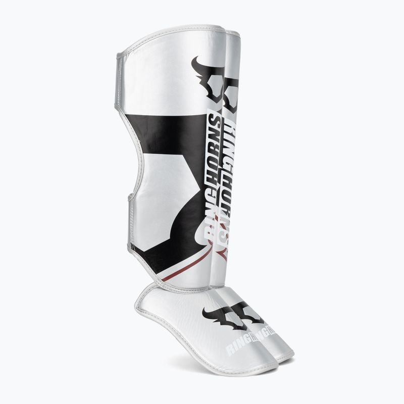 Ochraniacze piszczeli i stóp Venum Ringhorns Charger Shin silver/black
