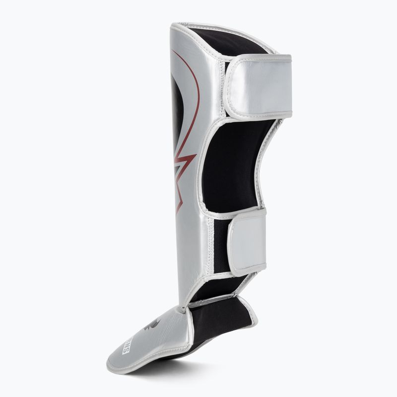 Ochraniacze piszczeli i stóp Venum Ringhorns Charger Shin silver/black 3