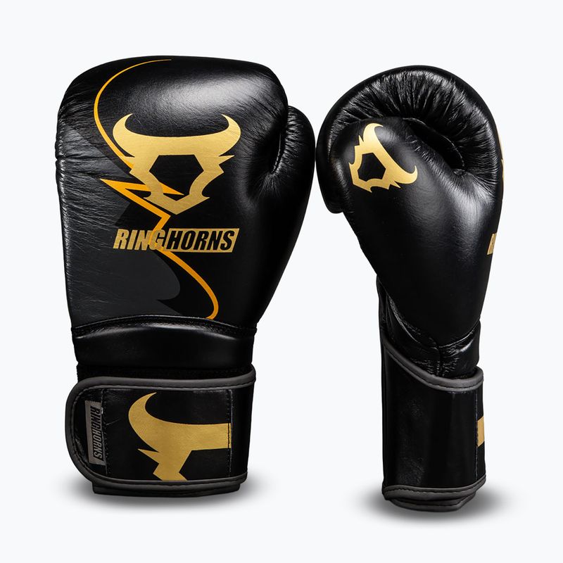 Rękawice bokserskie Venum Ringhorns Charger Boxing black/gold 2