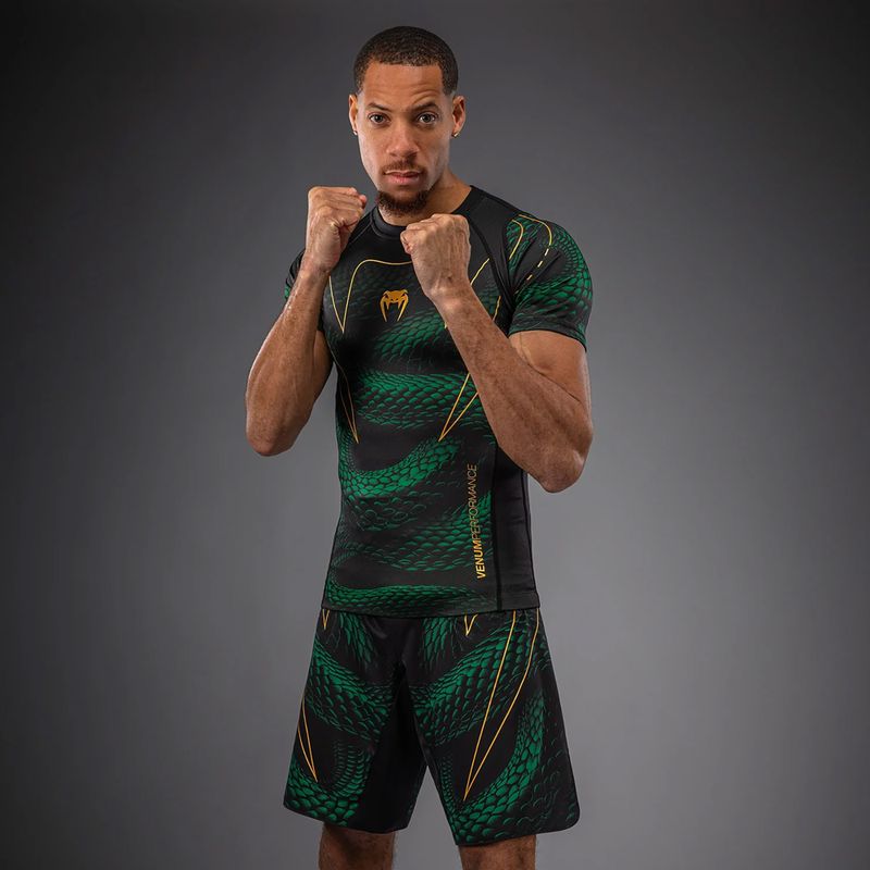 Rashguard męski Venum Matupa Short Sleeve black/green/gold 4