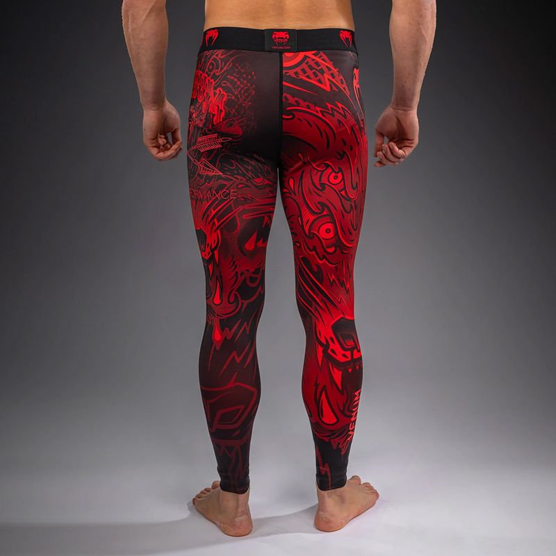 Legginsy treningowe męskie Venum Wolf Atak Spats black/red 3