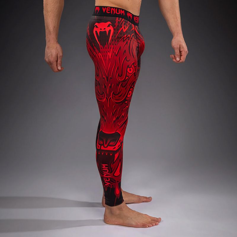 Legginsy treningowe męskie Venum Wolf Atak Spats black/red 5