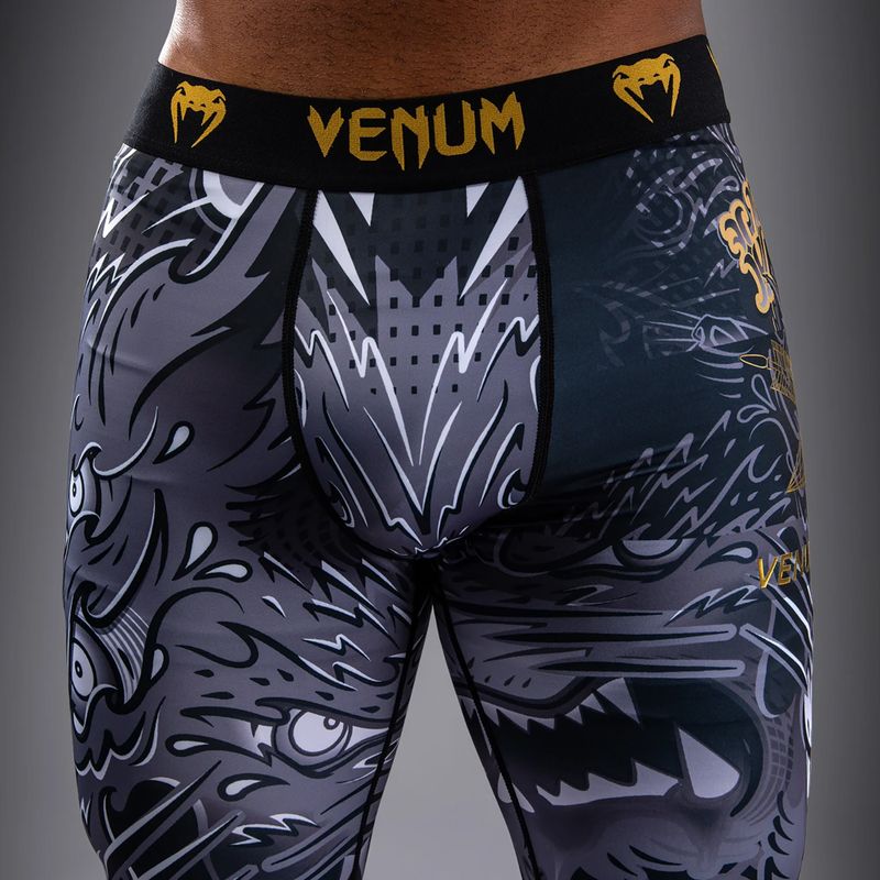 Legginsy treningowe męskie Venum Wolf Atak Spats black/grey 5