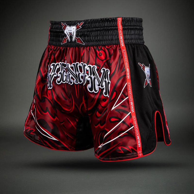 Spodenki treningowe męskie Venum Wolf Atak Muay Thai Shorts black/red 4