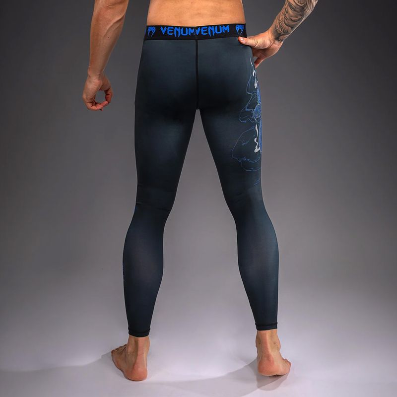 Legginsy treningowe męskie Venum Thunder Dragon Spats Black/Royal Blue 3