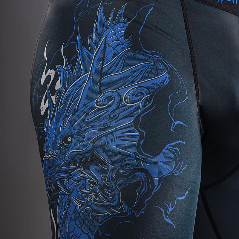 Legginsy treningowe męskie Venum Thunder Dragon Spats Black/Royal Blue 7