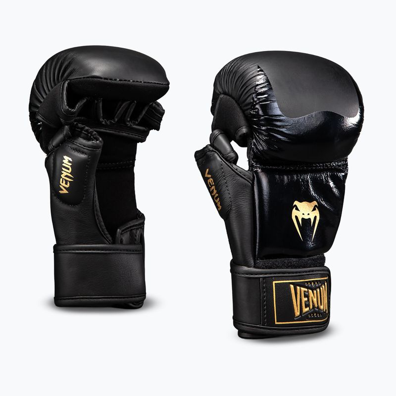 Rękawice MMA Venum Attack 2.0 Sparring Leather black/gold 2