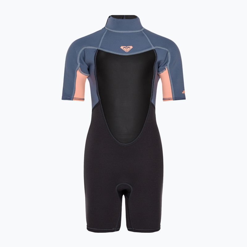 Pianka do pływania dziecięca ROXY 2/2 mm Prologue Back Zip Springsuit Flock cloud black/ powderdgrey/ sunglow 2