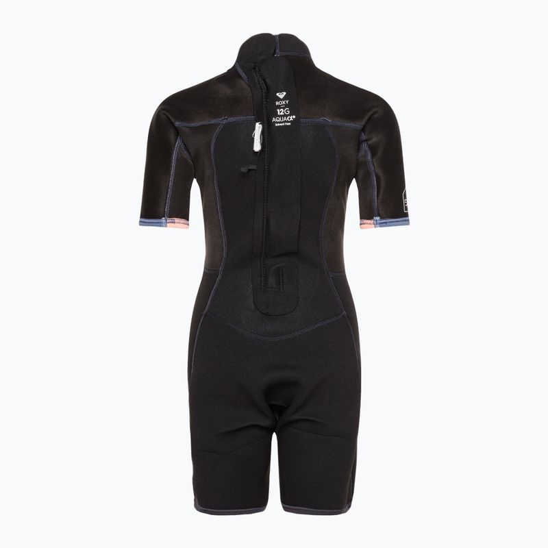 Pianka do pływania dziecięca ROXY 2/2 mm Prologue Back Zip Springsuit Flock cloud black/ powderdgrey/ sunglow 5