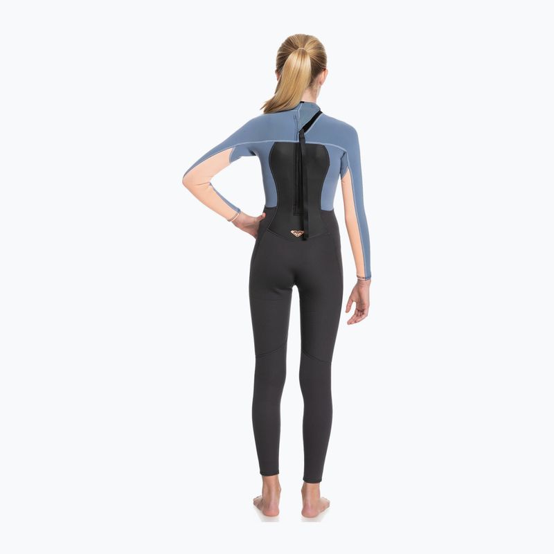 Pianka do pływania dziecięca ROXY 4/3 mm Prologue Back Zip GBS cloud black/ powderdgrey/sunglow 6