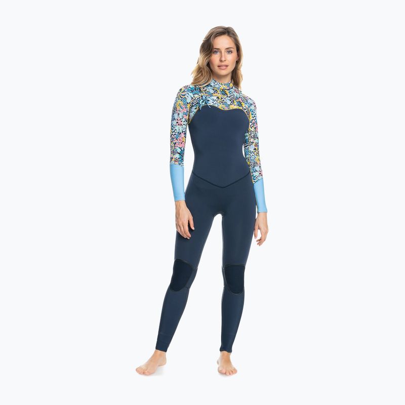 Pianka do pływania damska ROXY 3/2 mm Marine Bloom Front Zip GBS dark navy/allure/sulphur 6