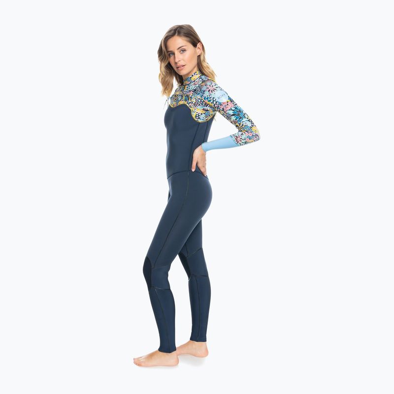Pianka do pływania damska ROXY 3/2 mm Marine Bloom Front Zip GBS dark navy/allure/sulphur 8