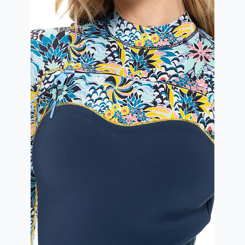 Pianka do pływania damska ROXY 3/2 mm Marine Bloom Front Zip GBS dark navy/allure/sulphur 9
