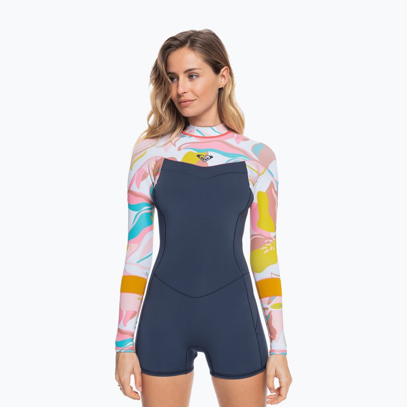 Pianka do pływania damska ROXY 2/2 mm Syncro Back Zip Springsuit Qlock jet gry/coral flme/temple gold 6